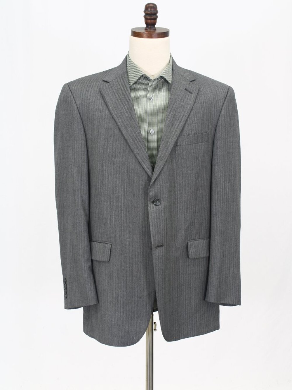 Austin Reed 44R Gray Blazer Sport Coat Jacket 2-Button Herringbone M599
